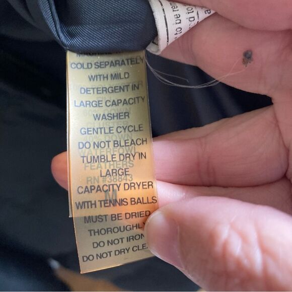 Tahari Women’s long down puffer jacket dark gray green color size M.  GUC! - Picture 7 of 9